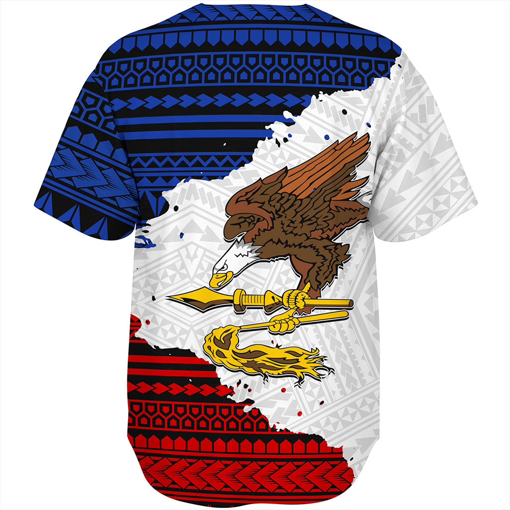 American Samoa Baseball Shirt Eagles Flag Grunge Style