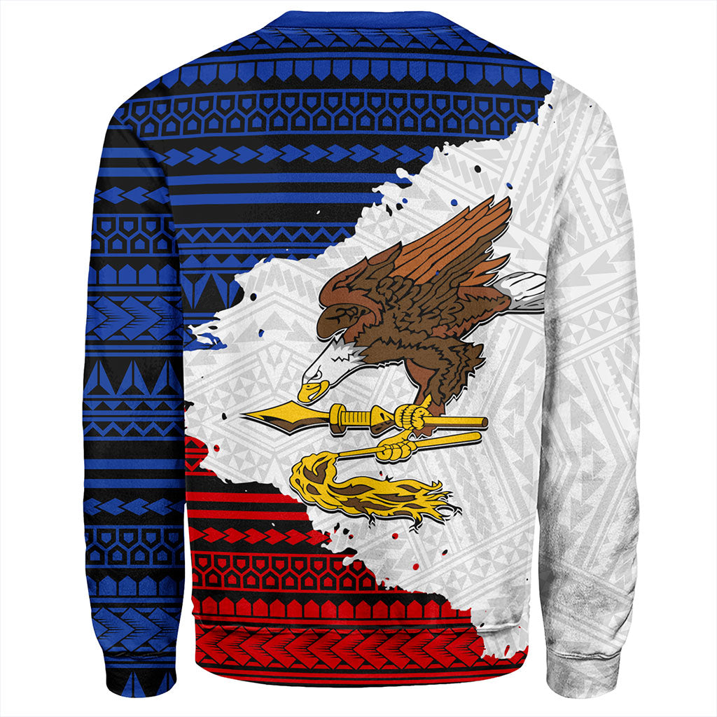 American Samoa Sweatshirt Eagles Flag Grunge Style