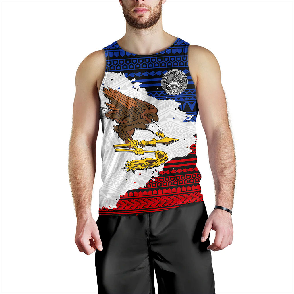 American Samoa Tank Top Eagles Flag Grunge Style