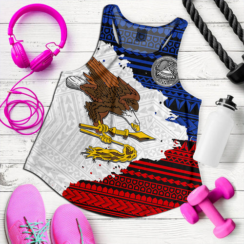 American Samoa Women Tank Eagles Flag Grunge Style