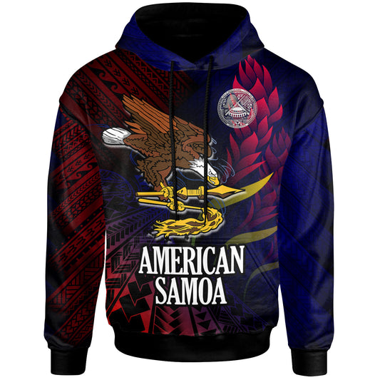 American Samoa Hoodie - Custom Seal Of American Samoa Gradient Color Style