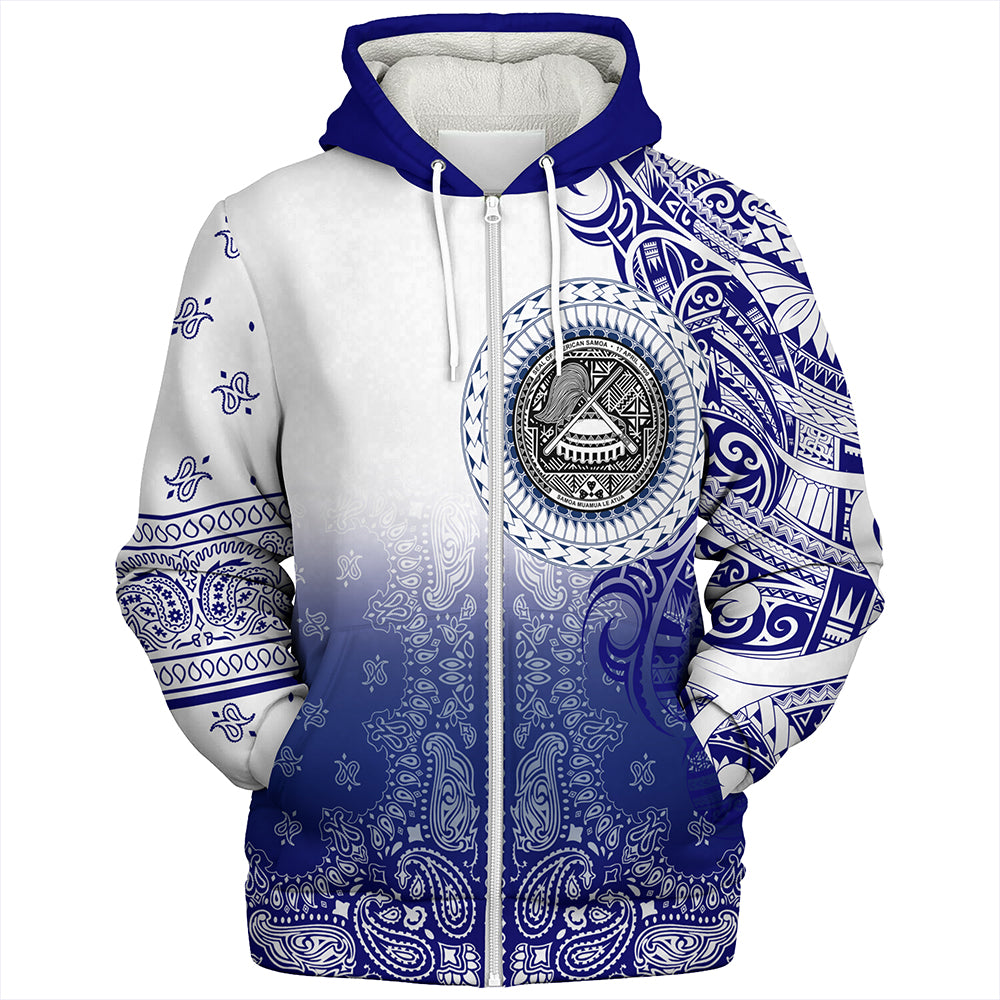 Samoa Sherpa Hoodie Custom American Samoa Pattern With Paisley Style