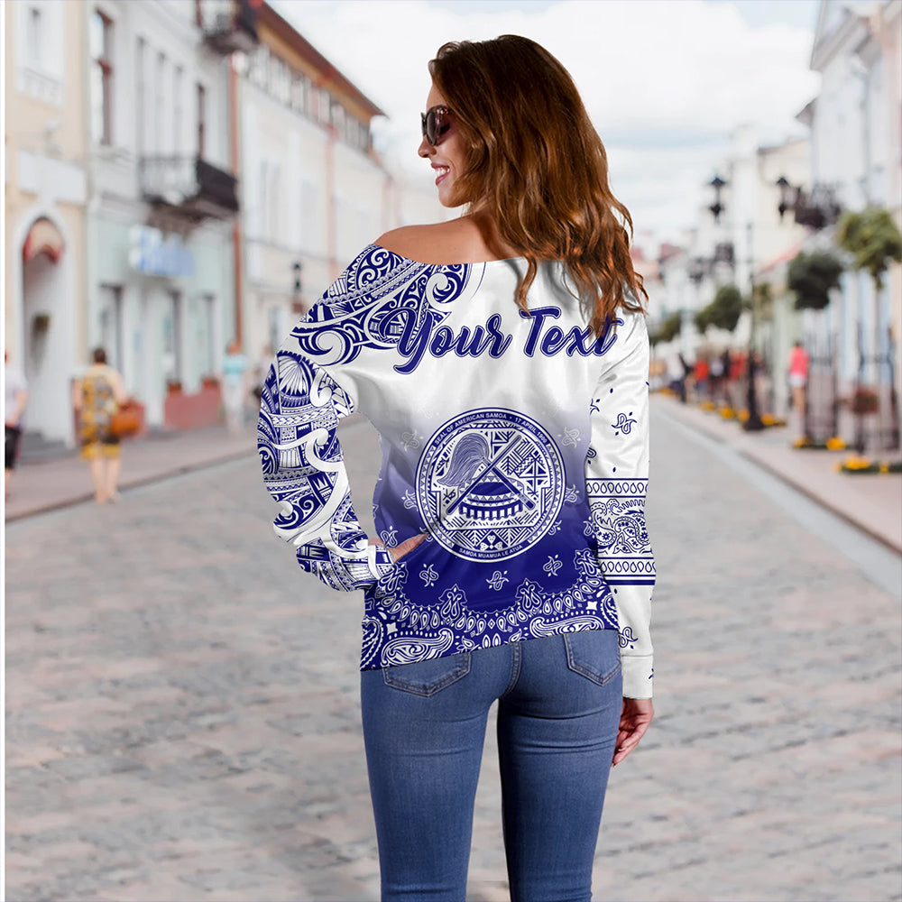Samoa Off Shoulder Sweatshirt Custom American Samoa Pattern With Paisley Style