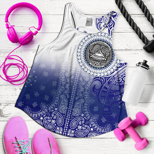 Samoa Women Tank Custom American Samoa Pattern With Paisley Style