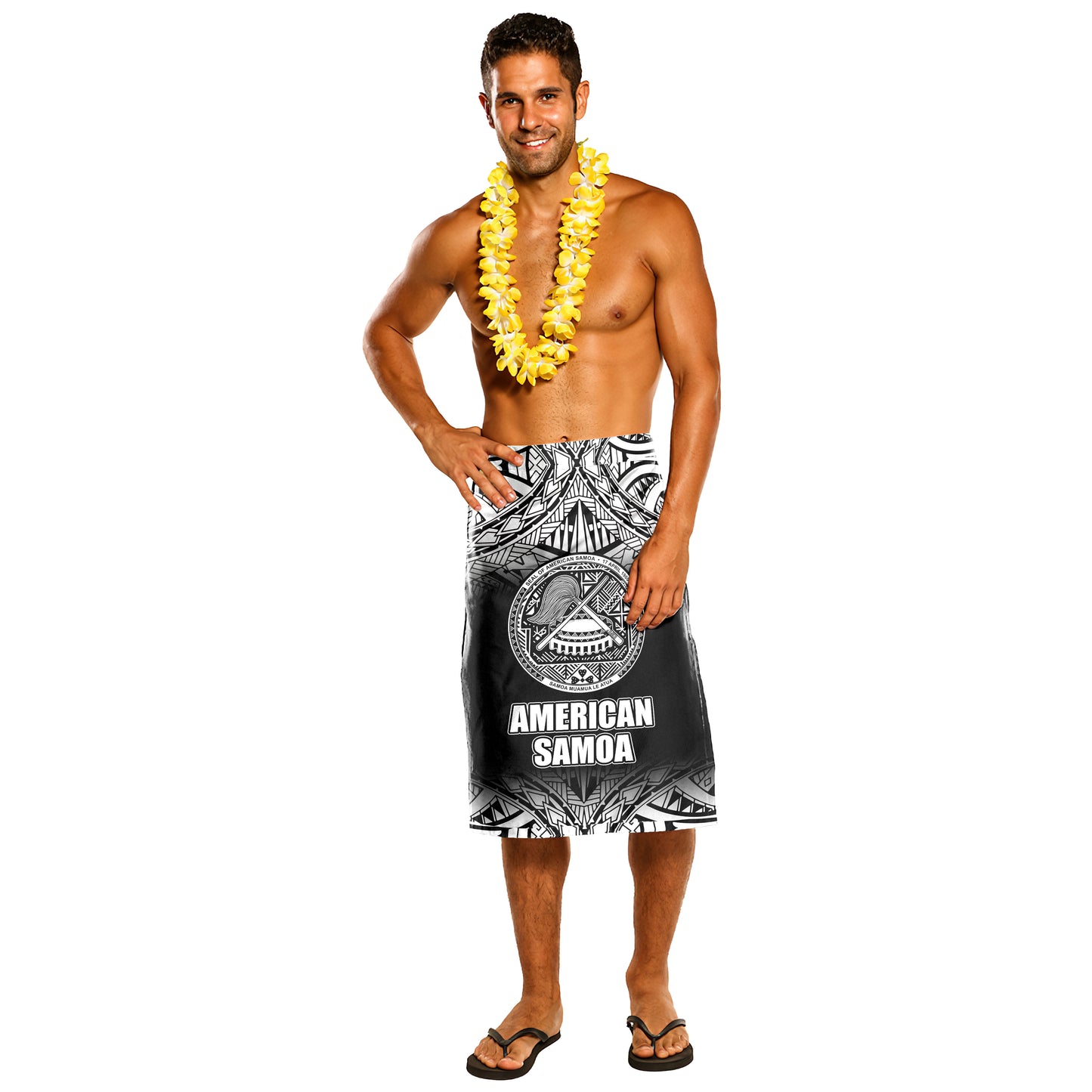 American Samoa Polynesian Black Fog Lavalava