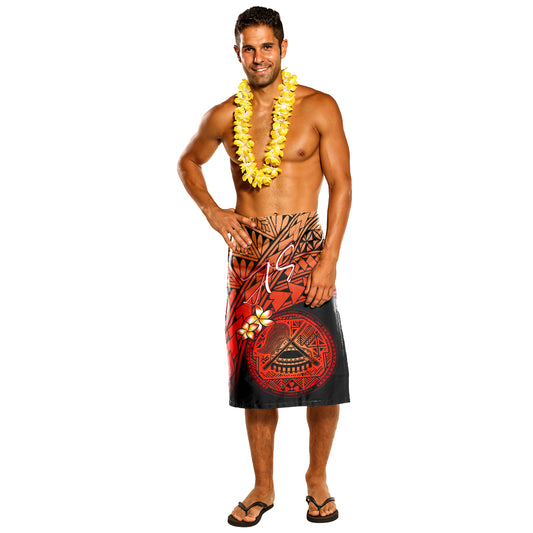 American Samoa Polynesian Plumeria Tattoo Tribal Lavalava