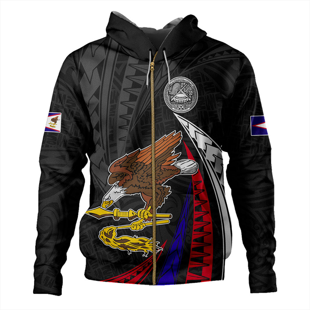 American Samoa Hoodie Polynesia Tribal Wave