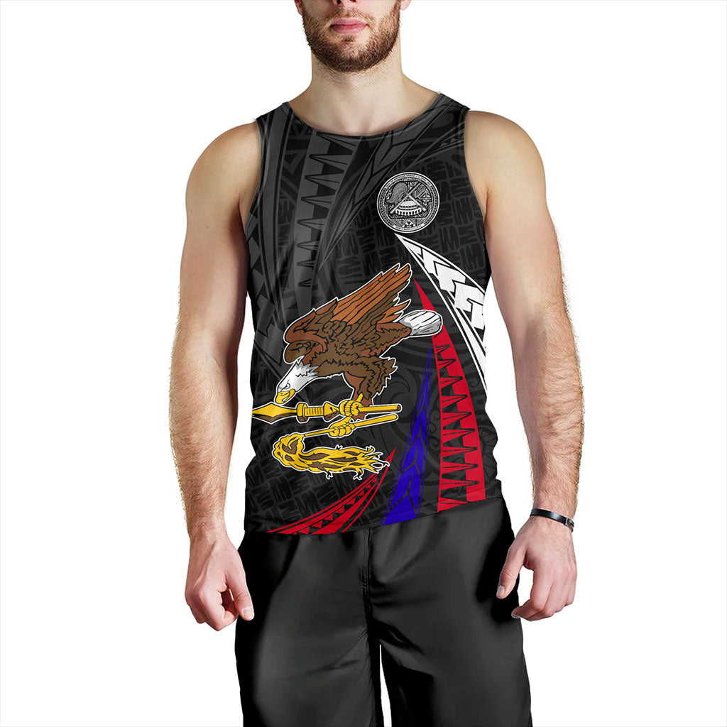 American Samoa Tank Top Polynesia Tribal Wave