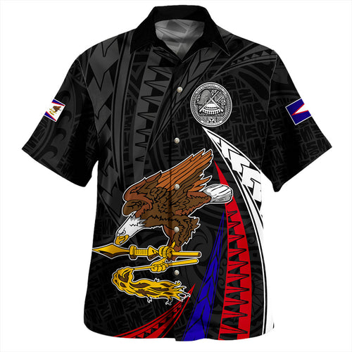 American Samoa Hawaiian Shirt Polynesia Tribal Wave