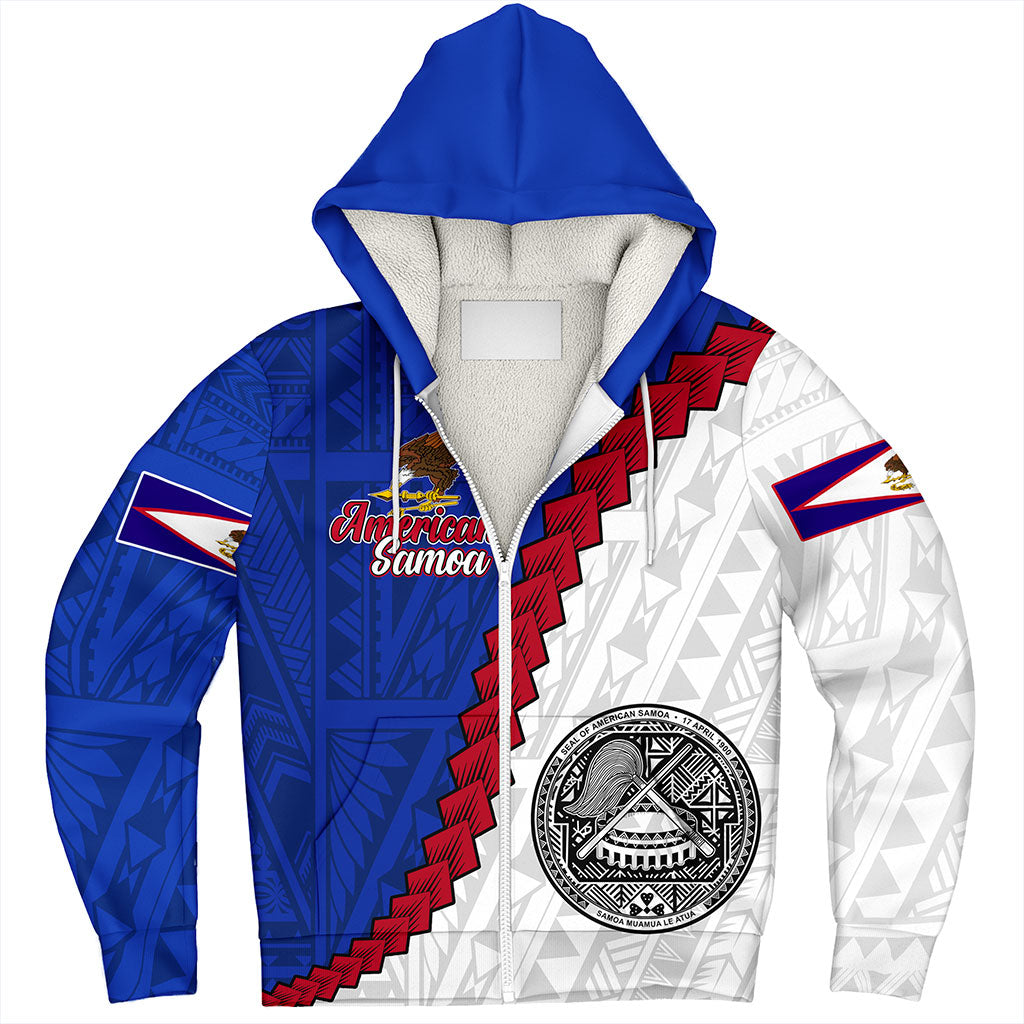 American Samoa Sherpa Hoodie Polynesian With Flag Independence Day