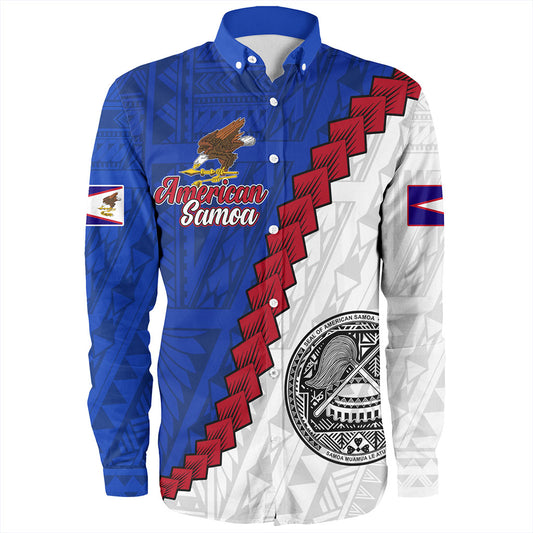 American Samoa Long Sleeve Shirt Polynesian With Flag Independence Day