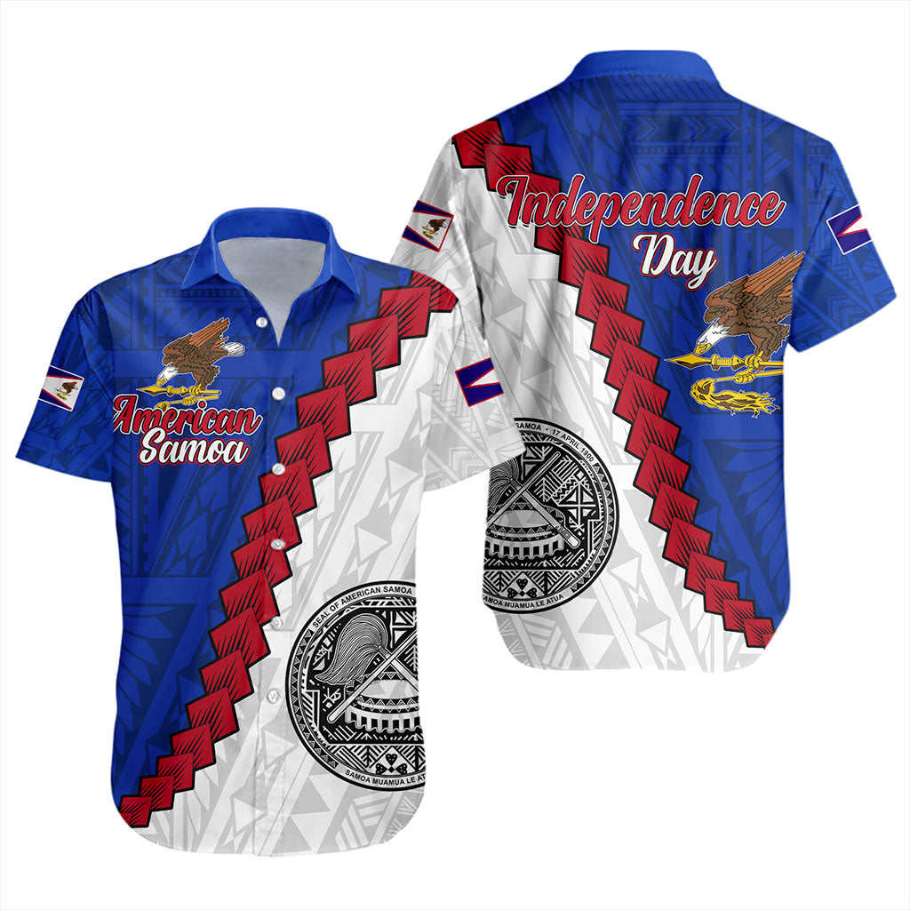 American Samoa Short Sleeve Shirt Polynesian With Flag Independence Day
