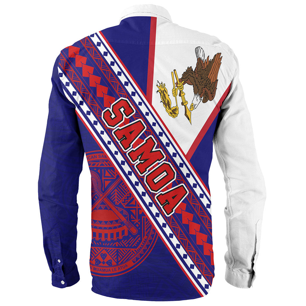 American Samoa Long Sleeve Shirt Flag And Coat Of Arms