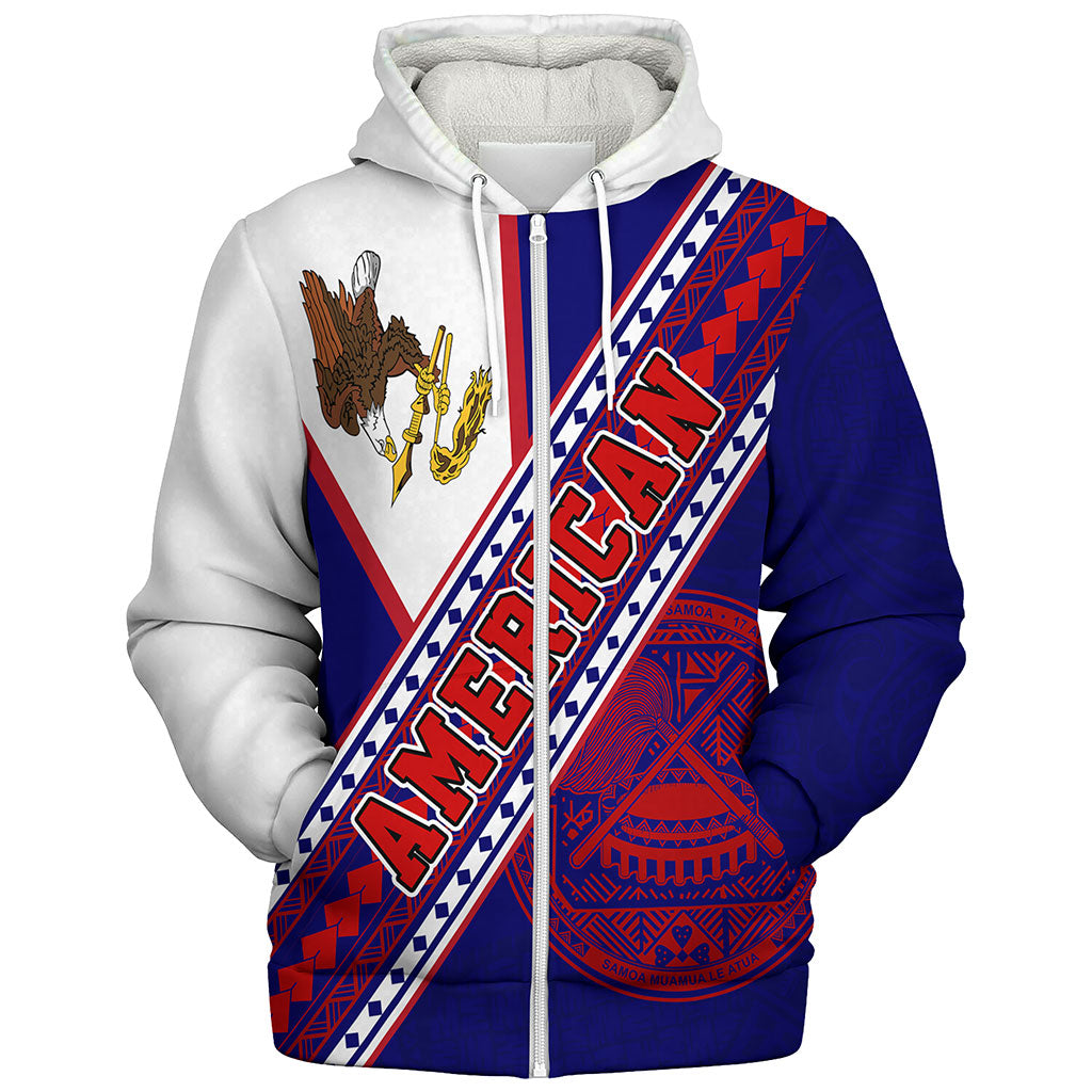 American Samoa Sherpa Hoodie Flag And Coat Of Arms