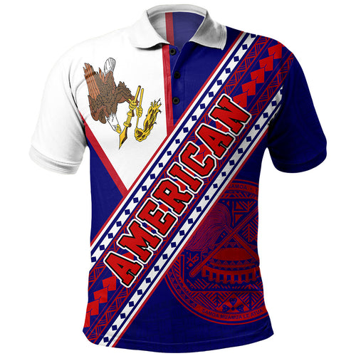 American Samoa Polo Shirt Flag And Coat Of Arms