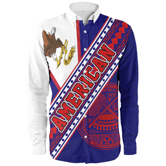 American Samoa Long Sleeve Shirt Flag And Coat Of Arms