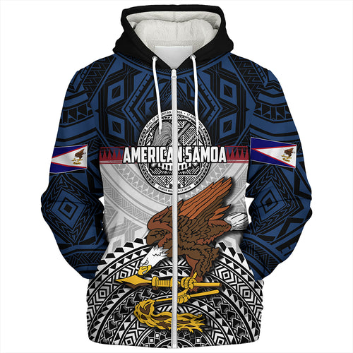 Samoa Sherpa Hoodie Seal Of American Samoa Polynesian