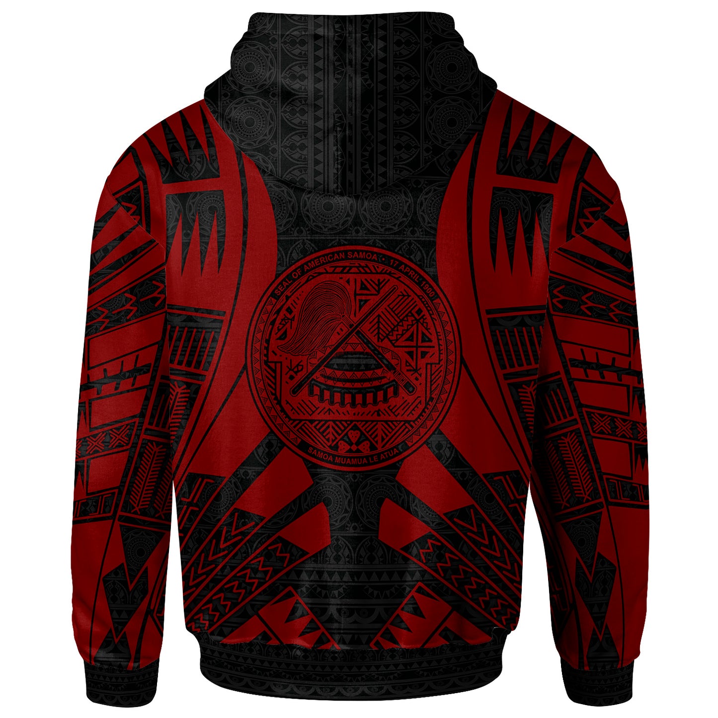 American Samoa All Over Hoodie - Tattoo Red Version