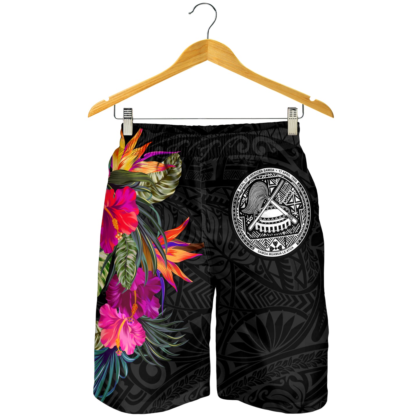 American Samoa All Over Print Men Shorts - Polynesian Hibiscus Pattern