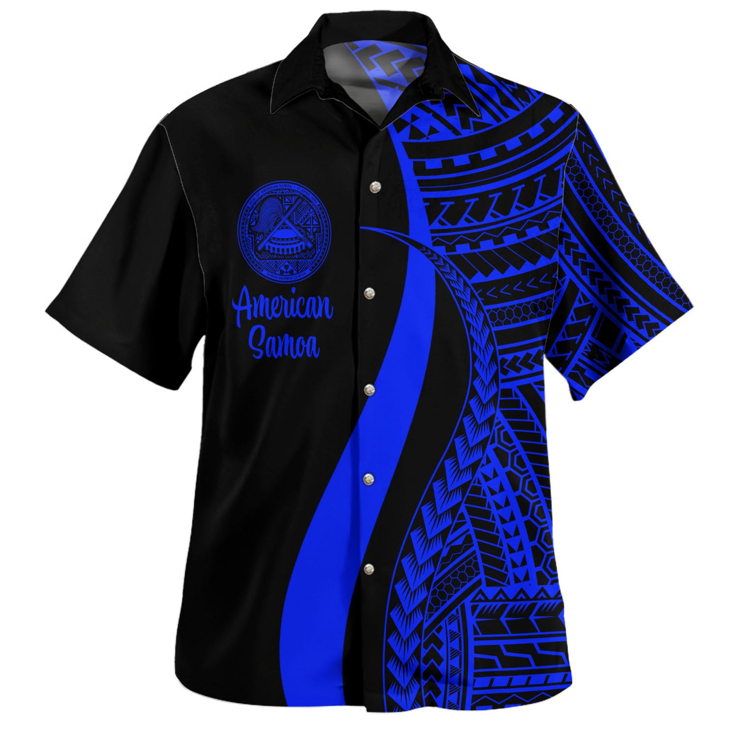 American Samoa Custom Personalised Hawaiian Shirt Polynesian Tentacle Tribal Pattern