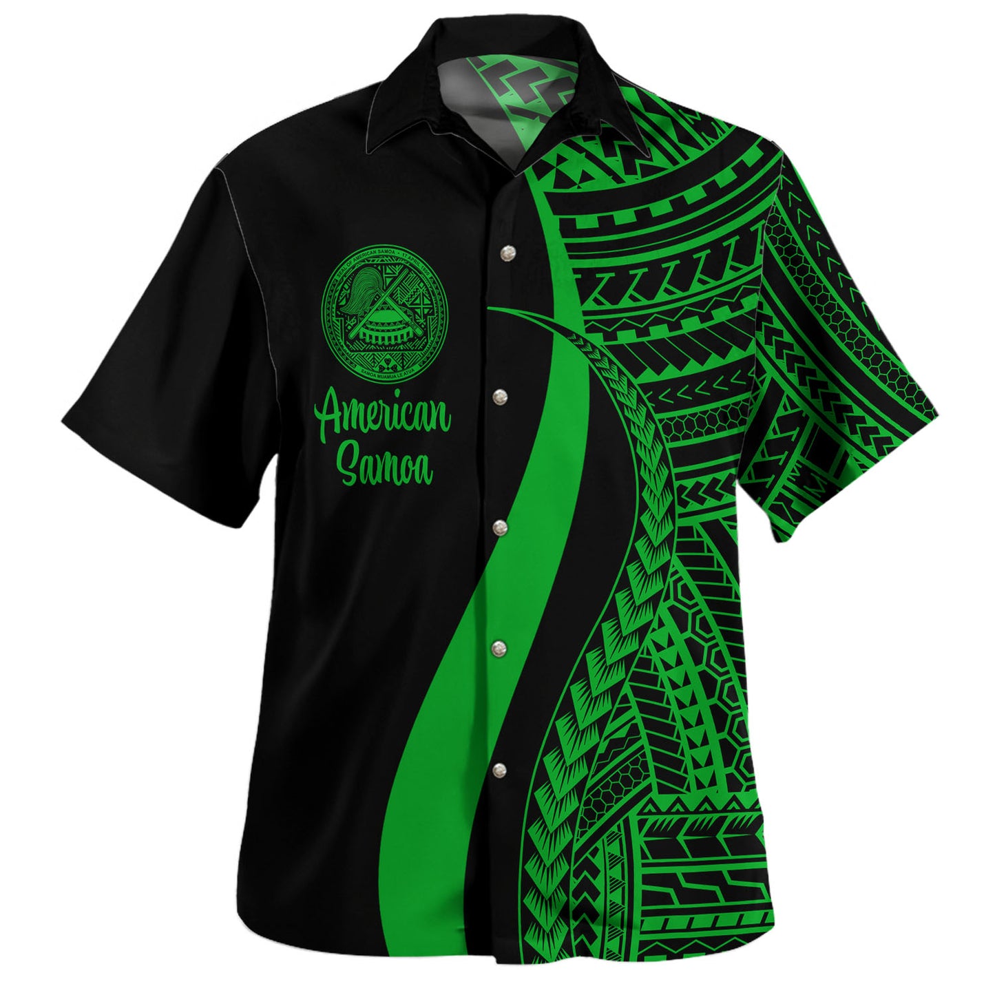 American Samoa Custom Personalised Hawaiian Shirt Polynesian Tentacle Tribal Pattern