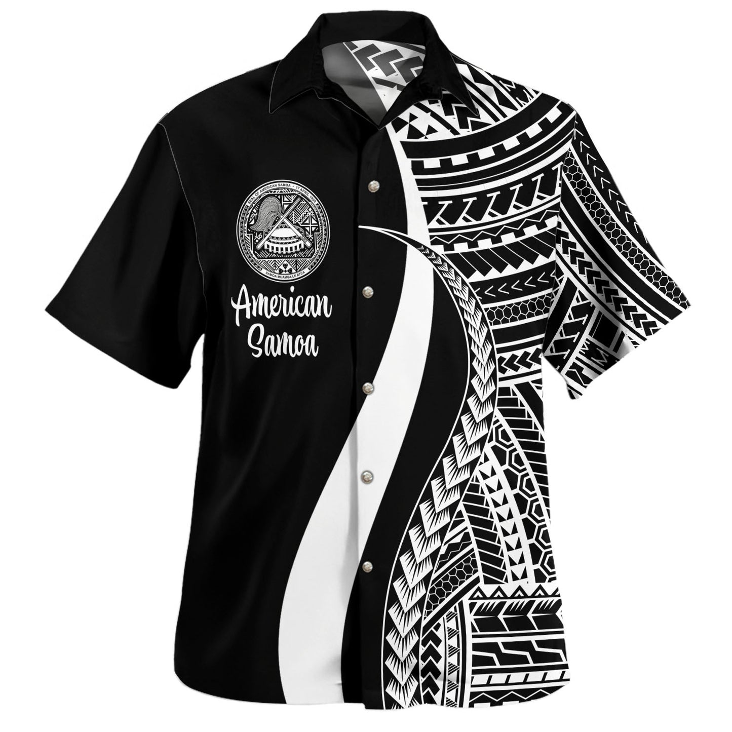 American Samoa Custom Personalised Hawaiian Shirt Polynesian Tentacle Tribal Pattern