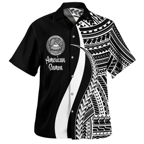 American Samoa Custom Personalised Hawaiian Shirt Polynesian Tentacle Tribal Pattern