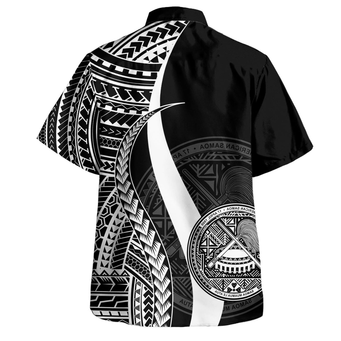American Samoa Combo Dress And Shirt - Polynesian Tentacle Tribal Pattern White