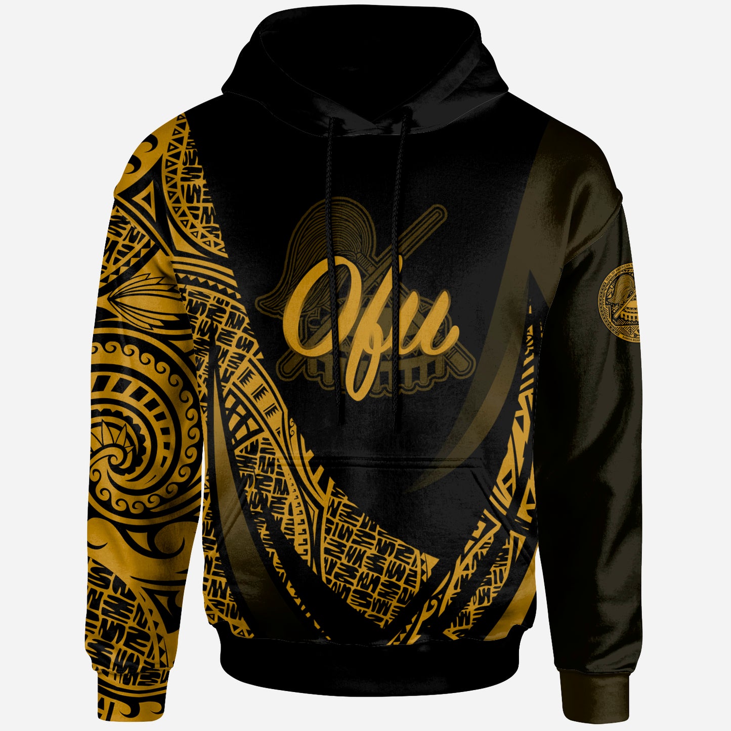 American Samoa Hoodie - Manu'a Ofu Polynesian Gold Patterns Sport Style
