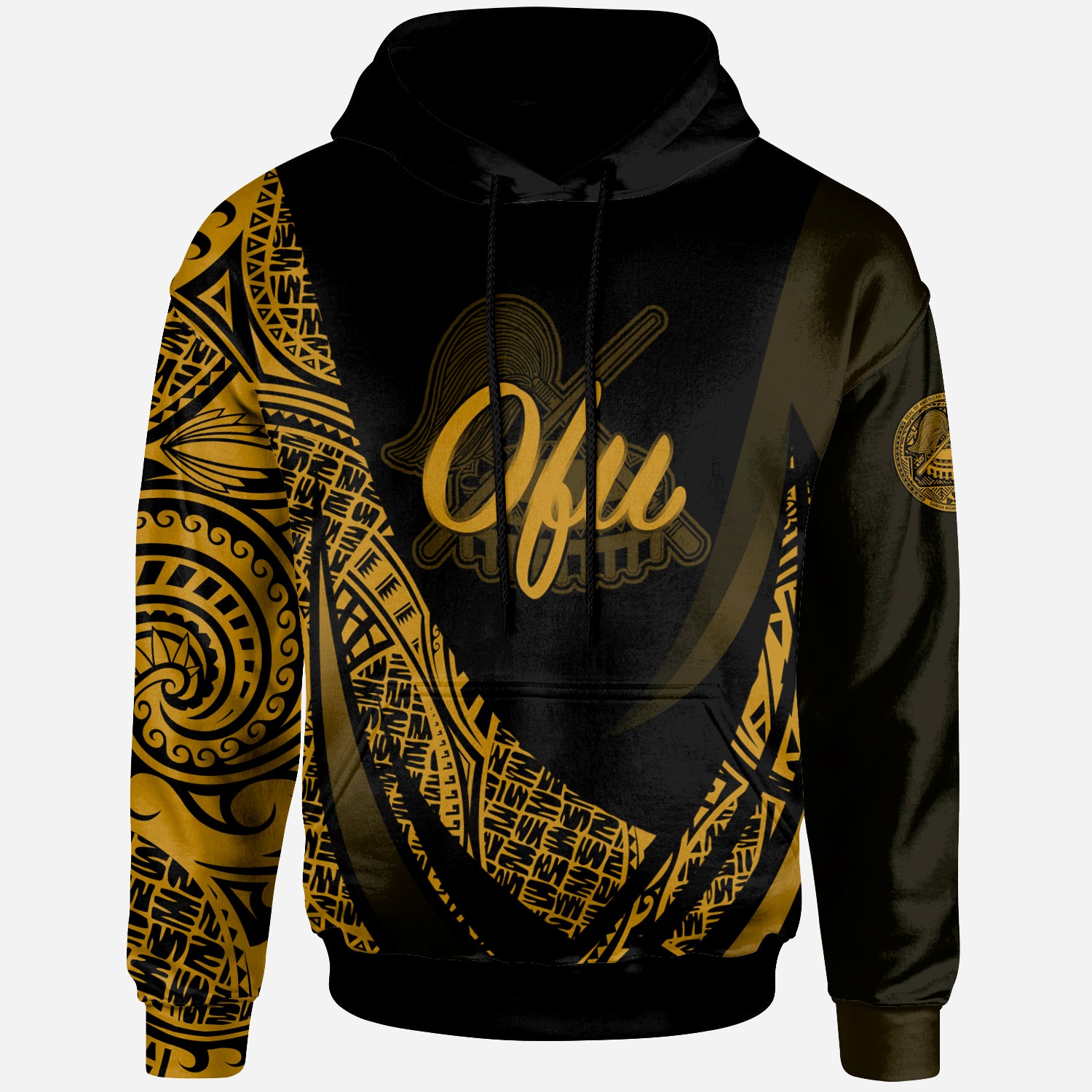 American Samoa Hoodie - Manu'a Ofu Polynesian Gold Patterns Sport Style