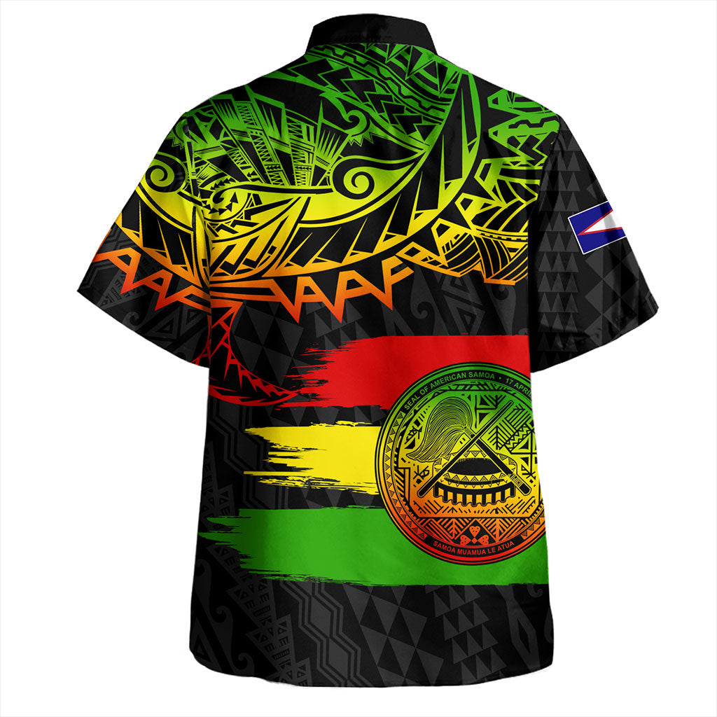 American Samoa Hawaiian Shirt Tribal Polynesian Grunge Reggae