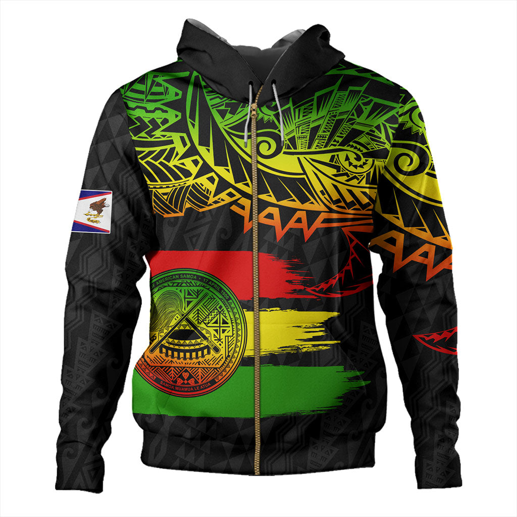 American Samoa Hoodie Tribal Polynesian Grunge Reggae