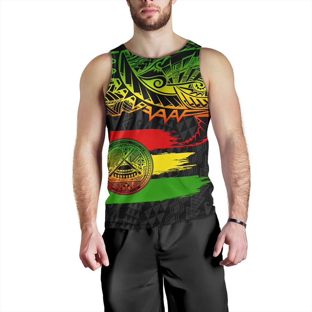 American Samoa Tank Top Tribal Polynesian Grunge Reggae