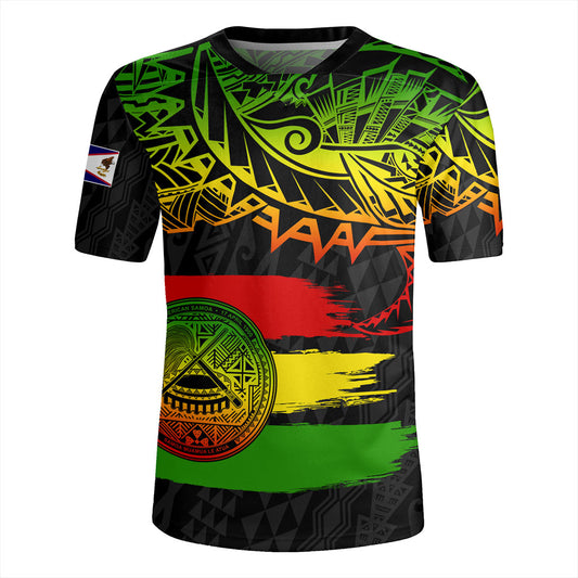 American Samoa Rugby Jersey Tribal Polynesian Grunge Reggae