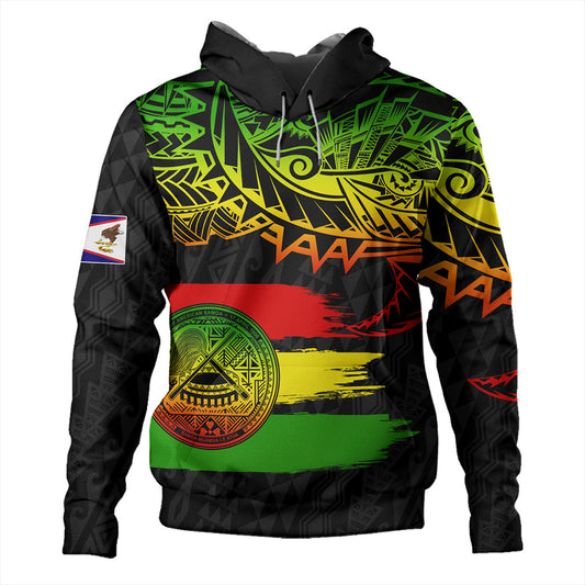 American Samoa Hoodie Tribal Polynesian Grunge Reggae