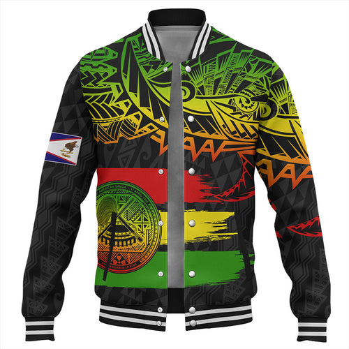 American Samoa Baseball Jacket Tribal Polynesian Grunge Reggae