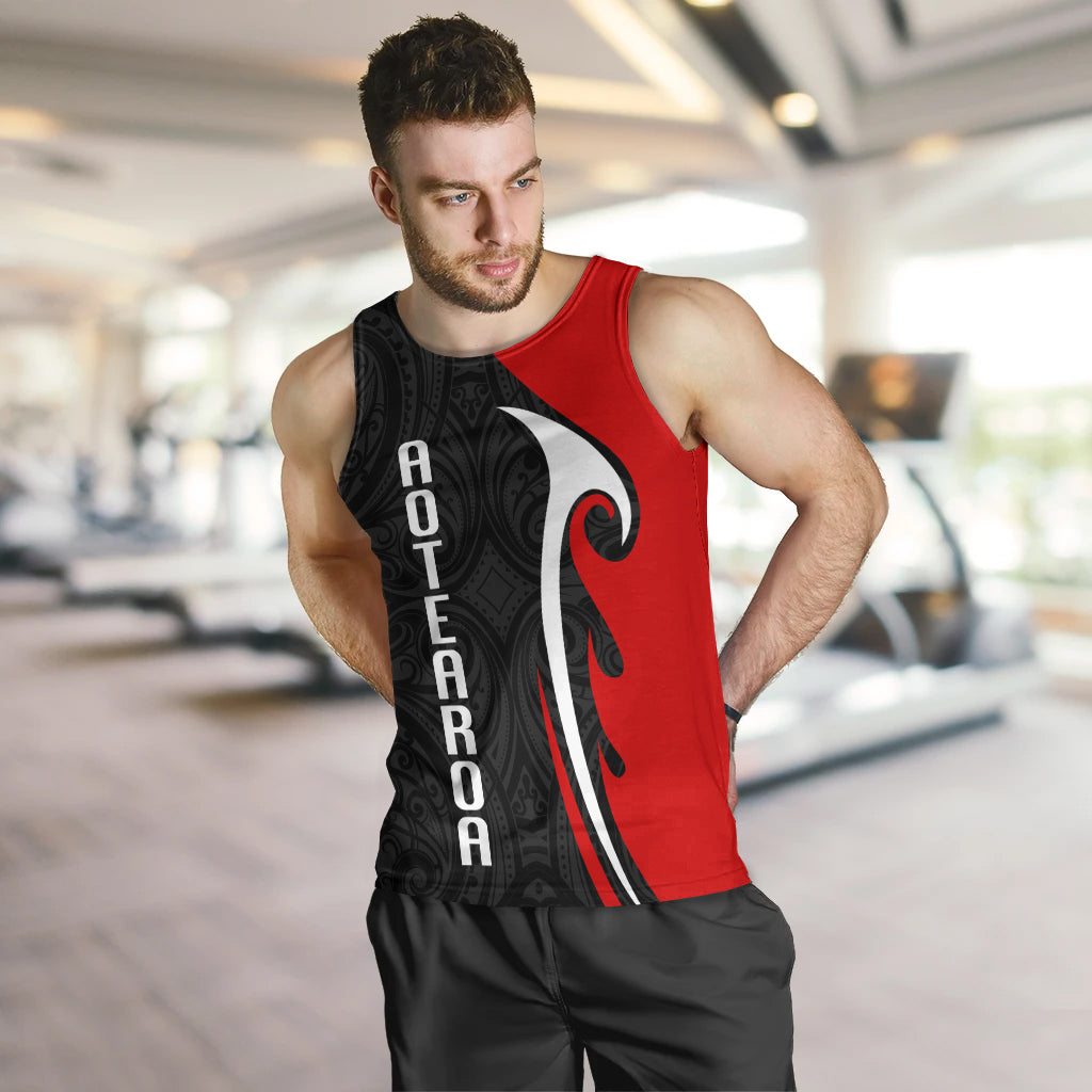 New Zealand Men Tank Top - Aotearoa Silver Fern Maori