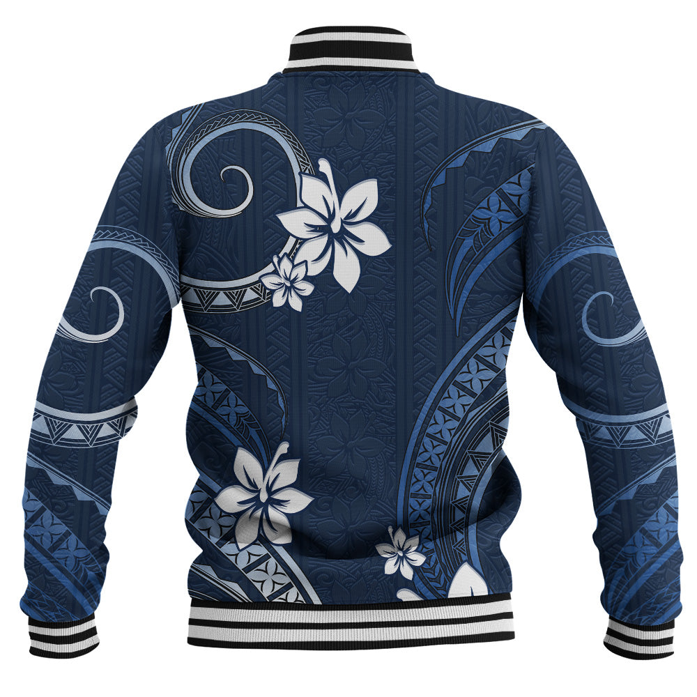 Hawaii Baseball Jacket Polynesian Pattern Plumeria