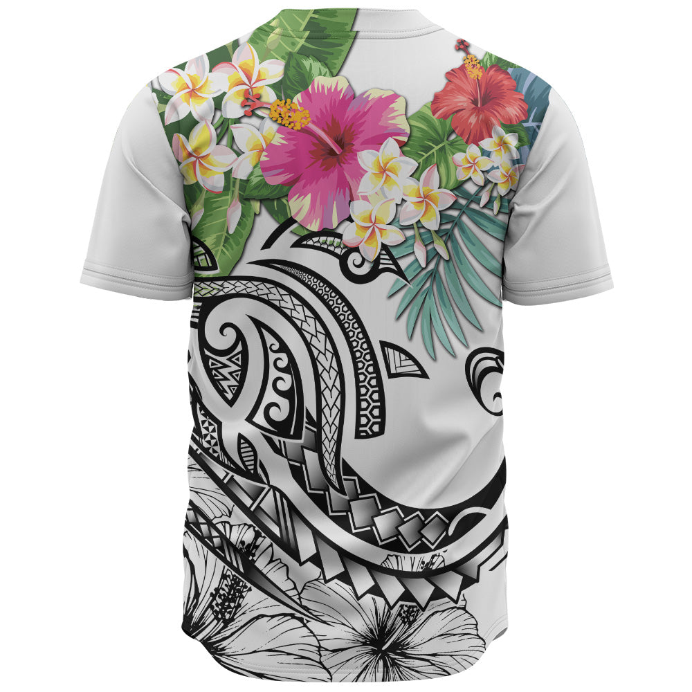 Polynesian Baseball Shirt Summer Plumeria