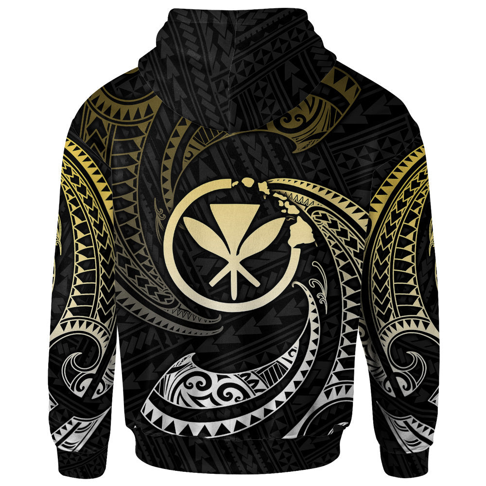 RHB Hawaii Polynesian Hoodie - Gold Tribal Wave
