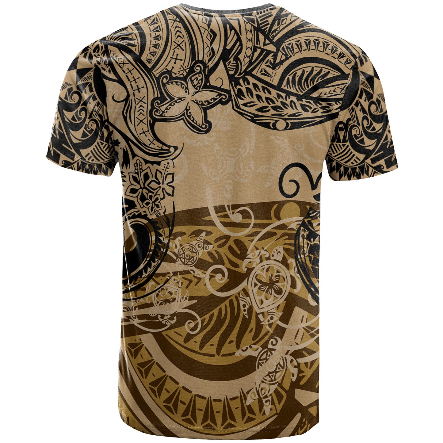 Hawaii T-Shirt Vintage Floral Pattern Gold