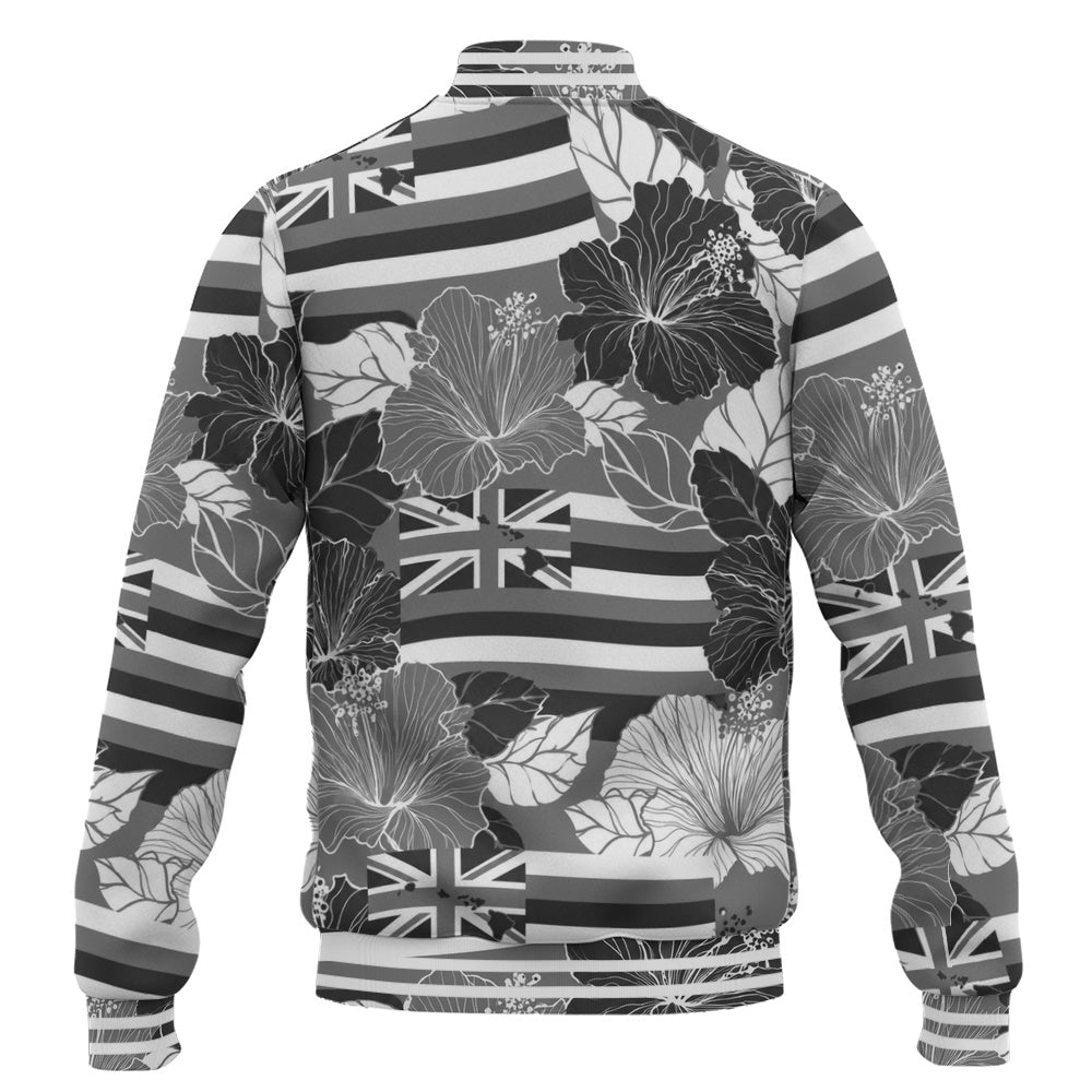 Hawaii Baseball Jacket Hibiscus Flag Map Island Pride