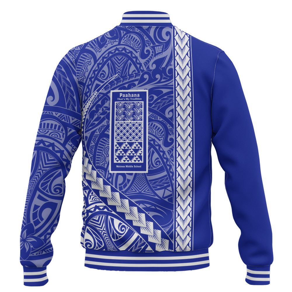 Waimea Middle Public Conversion Charter School Baseball Jacket Tribal Polynesian Pride Style