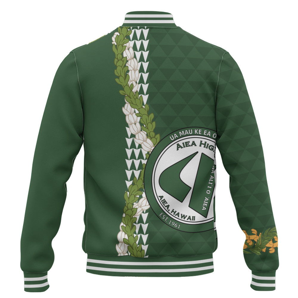 ʻAiea High School Baseball Jacket Puakenikeni Maile Flower Lei