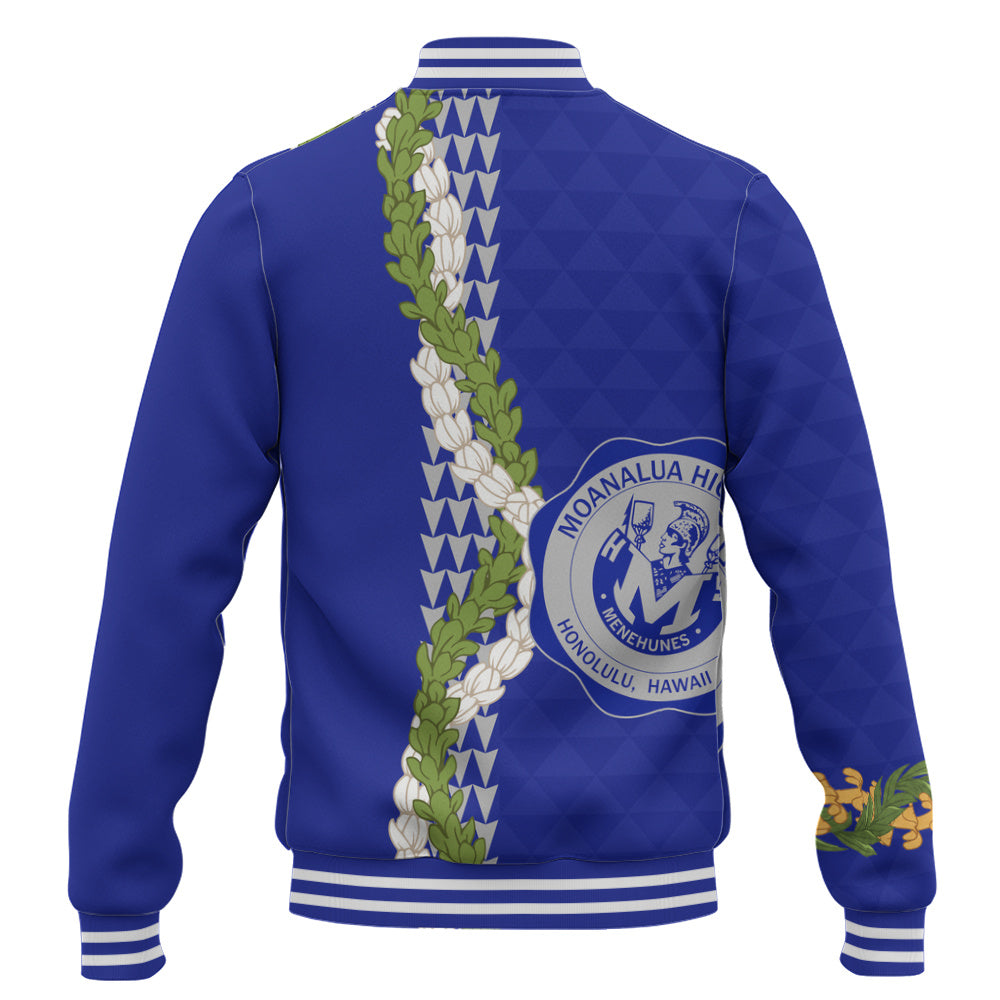 moanalua high school Baseball Jacket Puakenikeni Maile Flower Lei