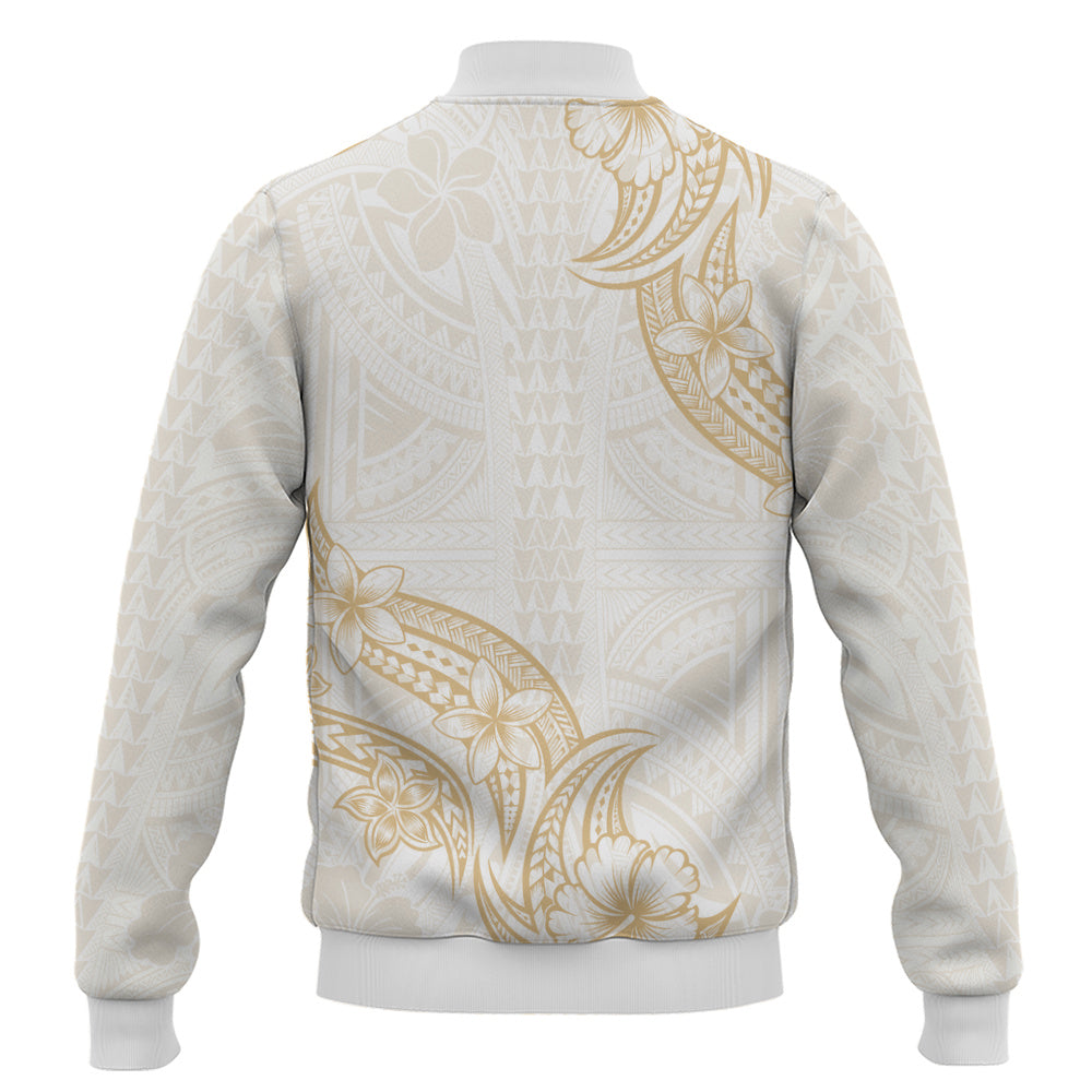 Hawaii Baseball Jacket Plumeria Tribal Wave