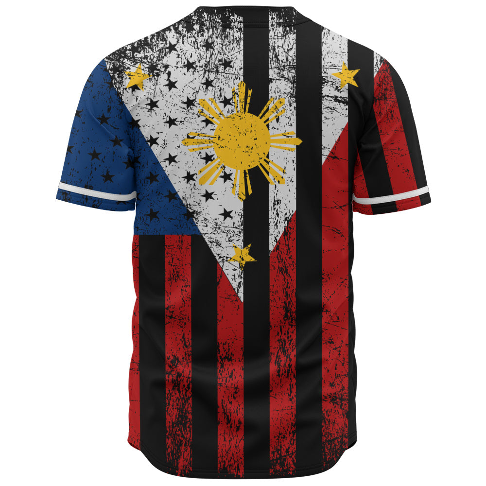 Philippines Filipinos Baseball Shirt Blackout Flag Pride