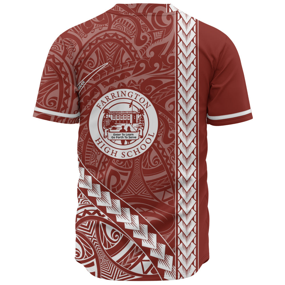 Farrington High School Baseball Shirt Tribal Polynesian Pride Style