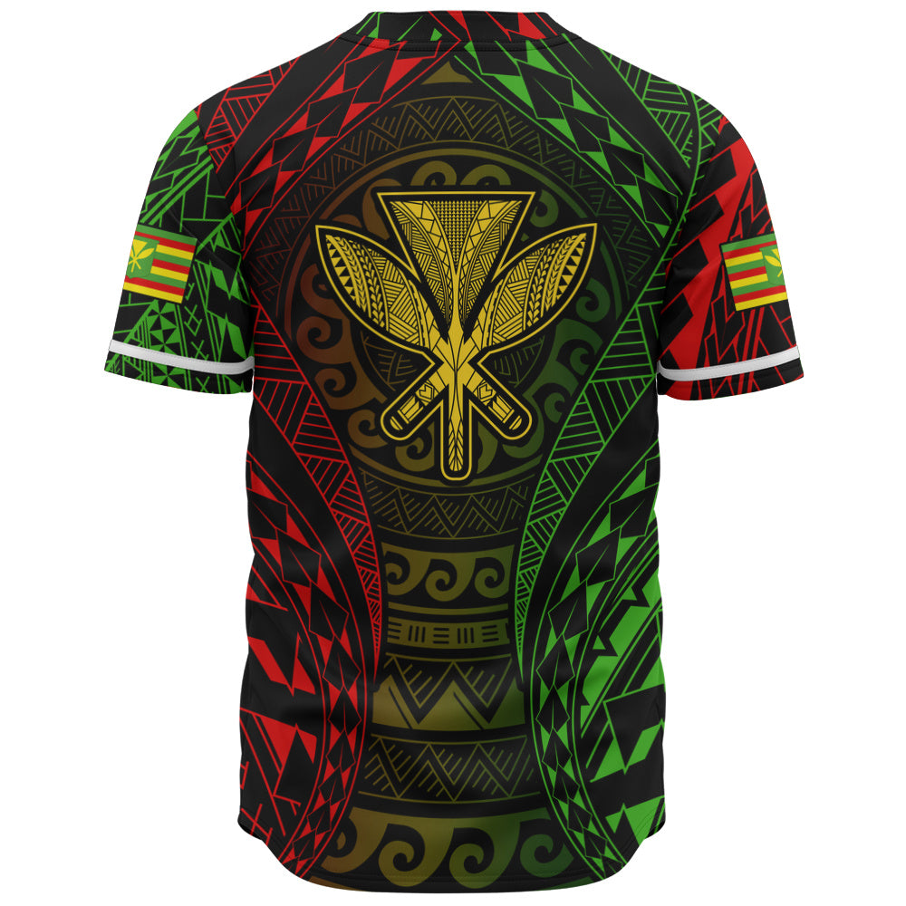 Hawaii Baseball Shirt Kanaka Maoli Flag Tribal Tattoo Pattern