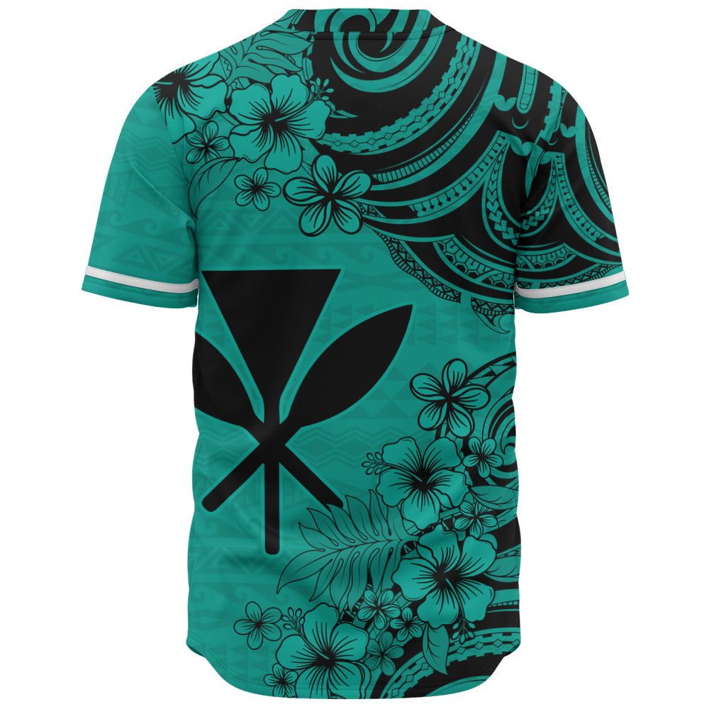 Hawaii Baseball Shirt Kanaka Maoli Hibiscus Polynesian Tribal Print Style